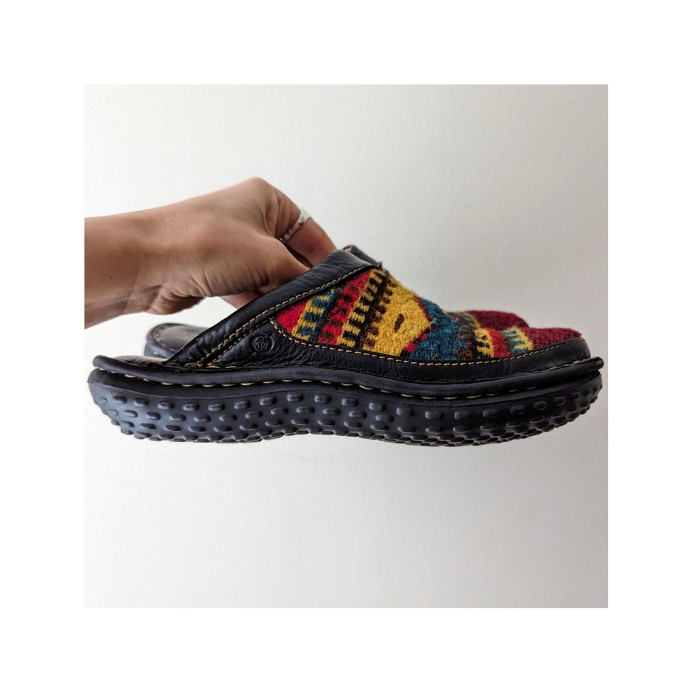 NWOT Born Clog Multicolor Wool Mules